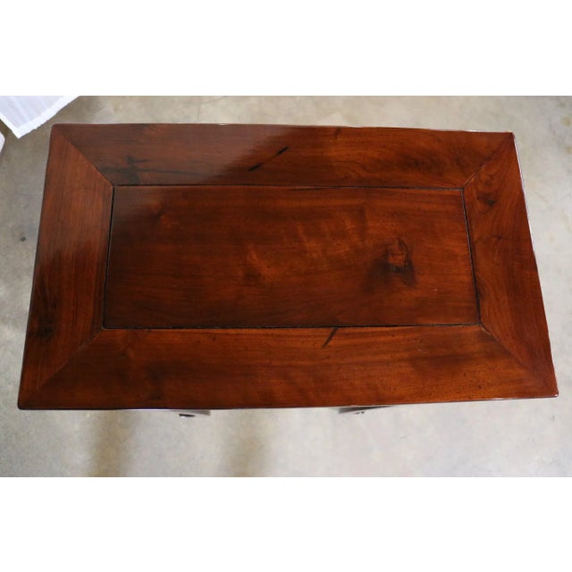 2010s Chinese Walnut Wood Side Table For Sale - Image 5 of 6
