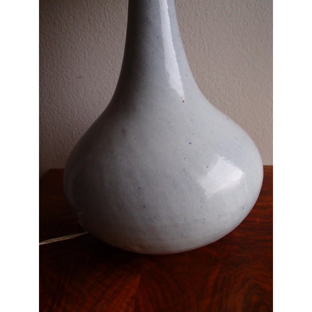 1960s Large Gray & Blue Ceramic Table Lamp, 1960s For Sale - Image 5 of 12
