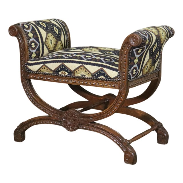 Early 20th Century Antiques X-Base Footstool For Sale