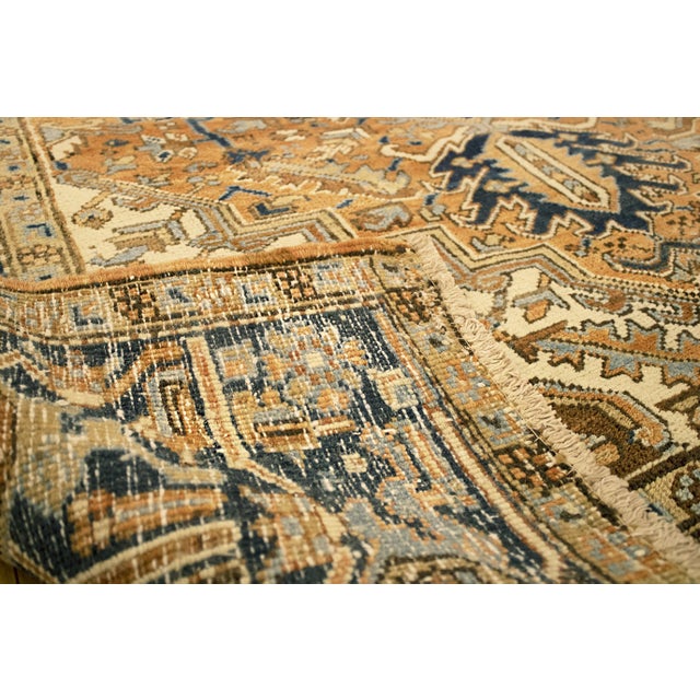 Vintage Persian Decorative Oriental Heriz Rug in Room Size For Sale - Image 9 of 9