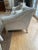 White Contemporary White Fabric Sofa With Swirl Pattern, Blond Wood Curved Legs For Sale - Image 8 of 8