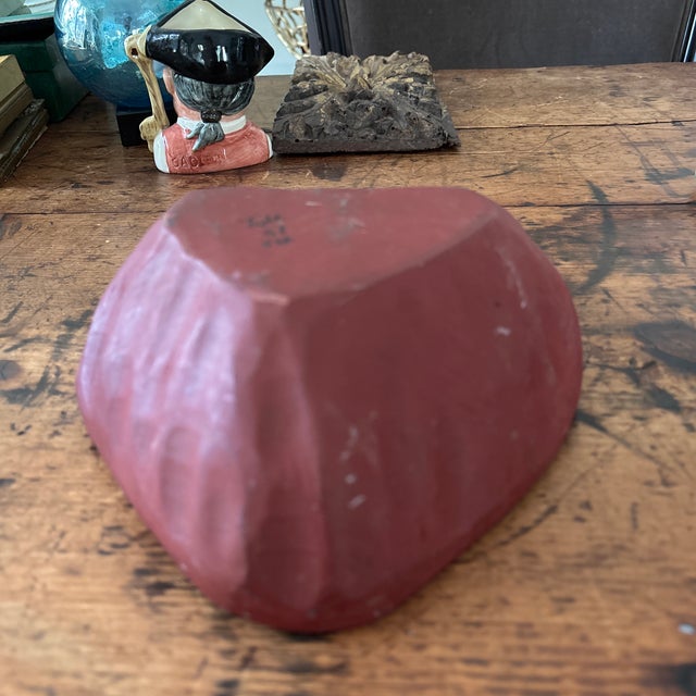 1990s Carved Wood Heart Bowl For Sale - Image 4 of 6