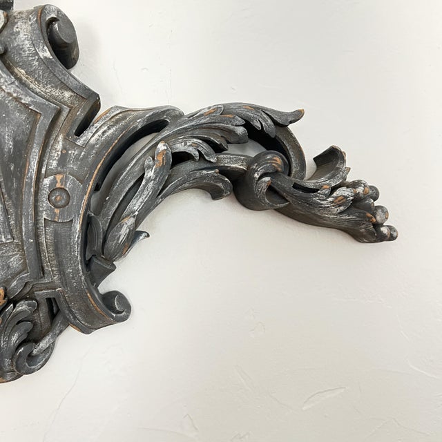 Hand Carved Gray Wood Architectural Wall Plaque For Sale In San Antonio - Image 6 of 8