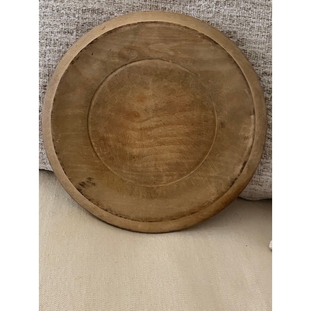 English Round English Bread Board W/Carving and Design For Sale - Image 3 of 6