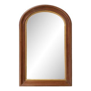 Antique Wooden Arched Mirror For Sale