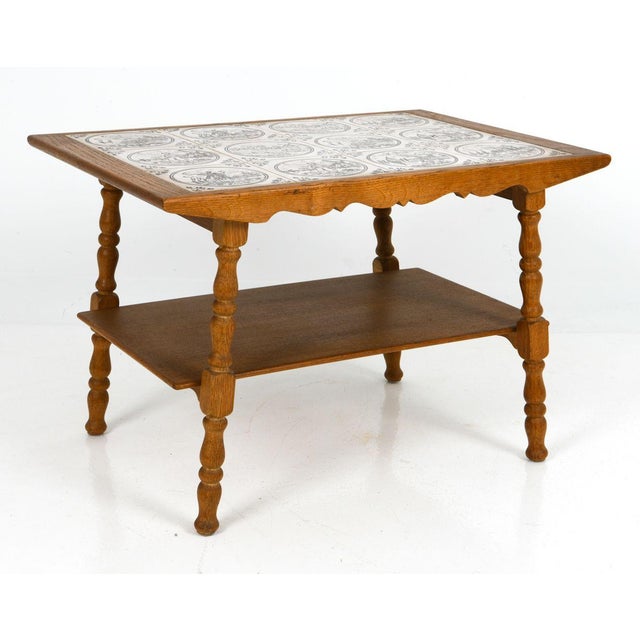 Mid-Century Modern 1970s Danish Oak & Tile Coffee Table For Sale - Image 3 of 7