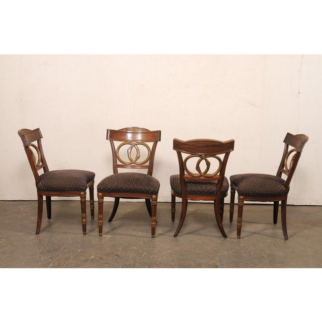 French Set of "Ouroboros" Back Dining Chairs For Sale - Image 4 of 12