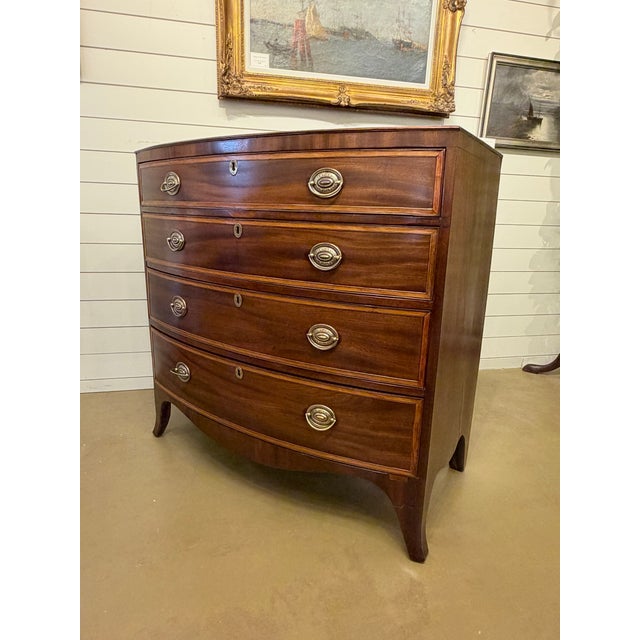 19th Century English Bow Front Chest For Sale - Image 10 of 15