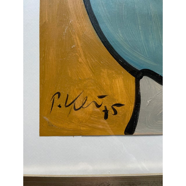 Abstract Expressionism 1970s Cubist Style Abstract Face Painting by Peter Keil, Framed For Sale - Image 3 of 5