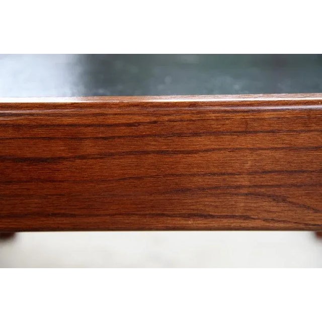 Auburn Mid-Century Black Surface and Dark Wood Frame Coffee Table For Sale - Image 8 of 11