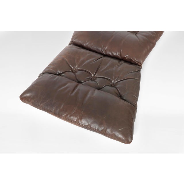 Vintage Falcon Chair in Brown Leather and Plywood by Sigurd Ressell for Vatne Møbler, 1970s For Sale - Image 6 of 8