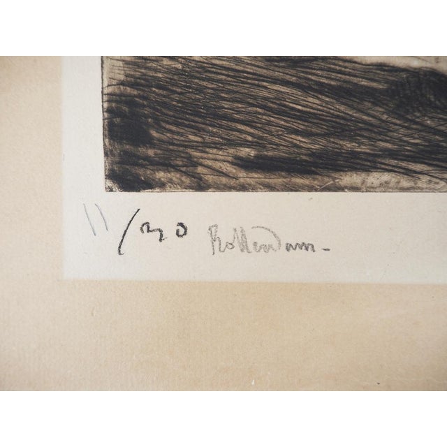 Maximilien Luce, Rotterdam, Sailboats at the Quay and Smoke in the Port, 1890, Original Etching For Sale - Image 4 of 6