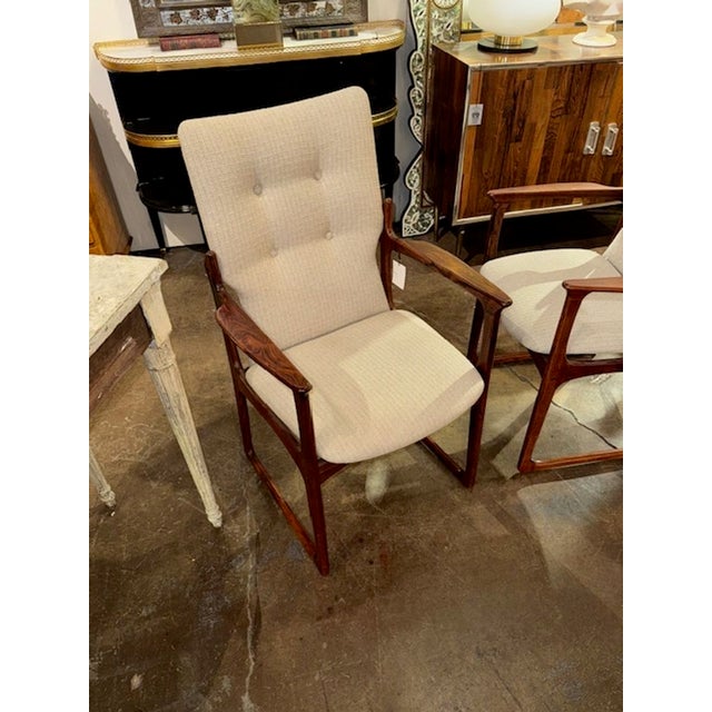 Wood Pair of Mid Century Modern Rosewood Danish Armchairs For Sale - Image 7 of 8