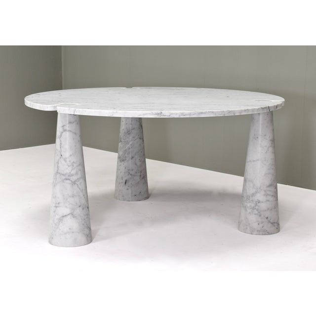 Carrara Marble Eros Round Dining Table by Angelo Mangiarotti for Skipper, Italy, 1970s For Sale - Image 3 of 10