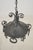 Black Mid 20th Century Restored Spanish Revival Wrought Iron Opalescent Glass Pendant Light For Sale - Image 8 of 12