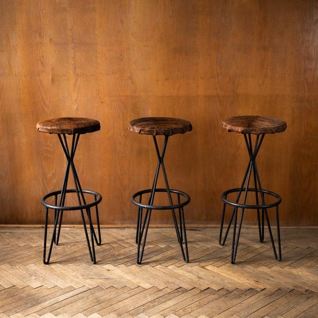 Bar Stools by Pierre Paulin for Thonet, 1950s, Set of 3 For Sale - Image 3 of 17