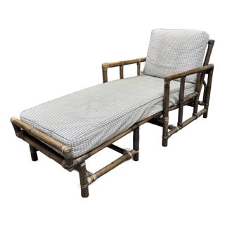 McGuire Furniture Bamboo Chaise Lounge, Circa 1970's For Sale