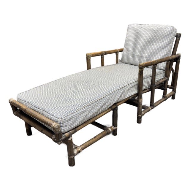 McGuire Furniture Bamboo Chaise Lounge, Circa 1970's For Sale