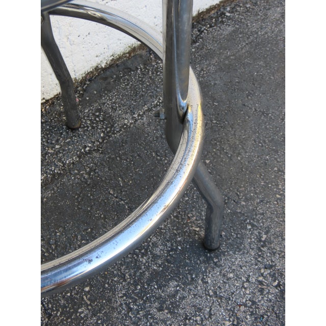Retro Mid Century Modern Swivel Red Vinyl and Chrome Barstools 6350 For Sale - Image 15 of 18