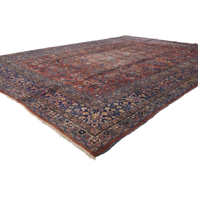 71212 Antique Persian Mashhad Rug, 08'10 x 12'00. The Royal Arboretum: An Antique Persian Mashhad Masterpiece of Timeless...