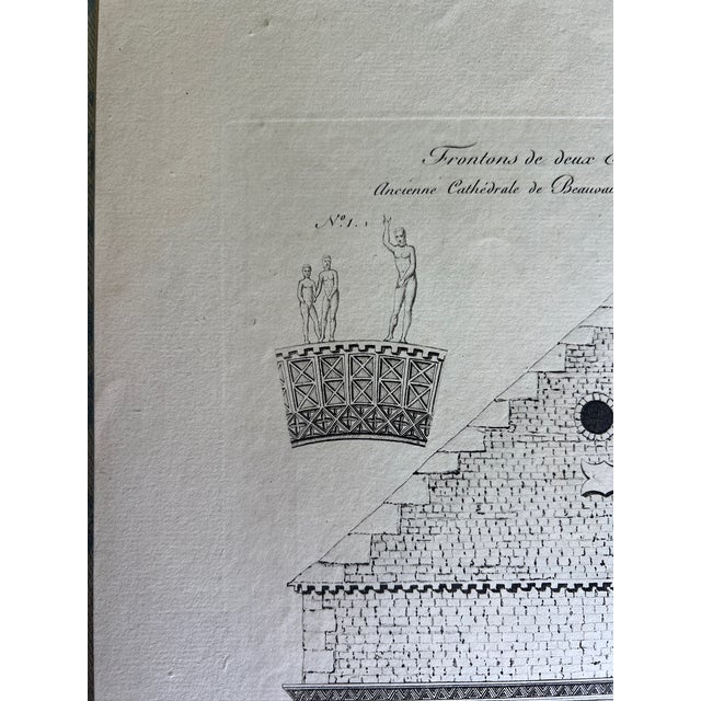 Mid 19th Century Etching Reproduction of Two Building Pediments From the 10th and 11th Centuries by Nicolas Xavier Willemin For Sale - Image 4 of 6