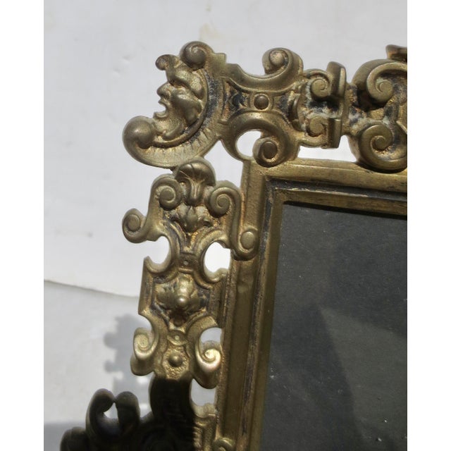 Brass Antique Brass Gothic Style Photo Frame 19th Century For Sale - Image 8 of 13