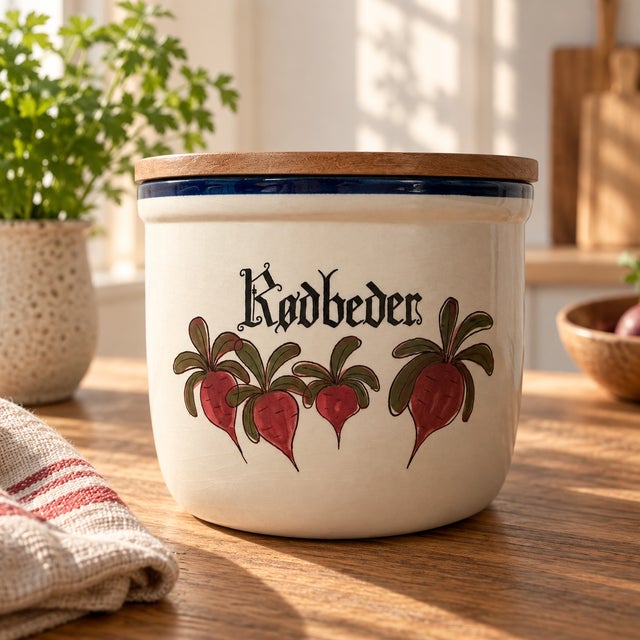 Vintage danish ceramic storage jar from the pernille series, designed by johannes hansen for knabstrup keramik. this...