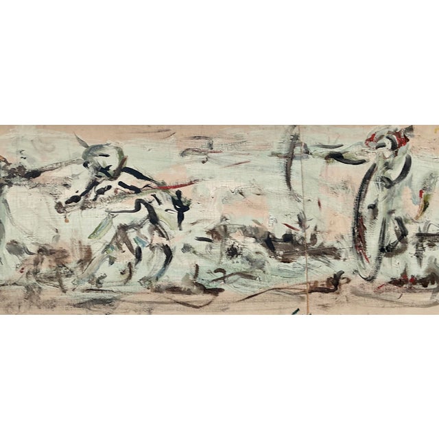 Vintage 1966 Original Abstract Figurative Oil on Board For Sale In West Palm - Image 6 of 12