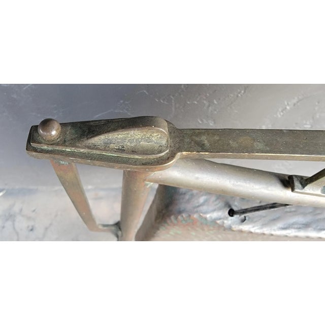 Brass Art Nouveau Gong Brass & Hammered Copper For Sale - Image 8 of 9