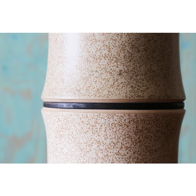 1960s Gordon and Jane Martz M221 Lamp for Marshall Studios Light Gray Brown Specks Bamboo For Sale - Image 9 of 13