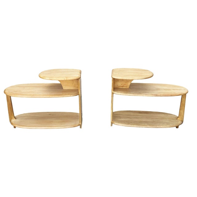 Originally produced between 1940-44, this pair of C 3753 Surfboard End Tables was originally introduced in 1940 with the...