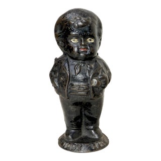 Rare Antique 19th Century 1880's Painted Cast Iron Middy Boy Coin Still Bank For Sale