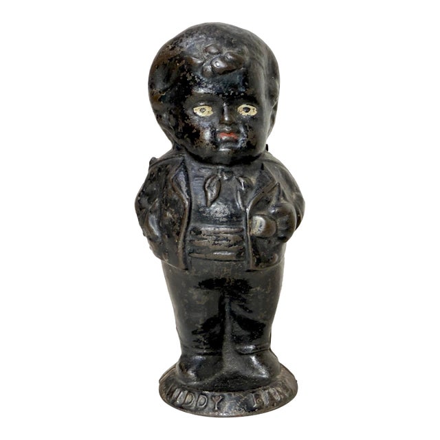 Rare Antique 19th Century 1880's Painted Cast Iron Middy Boy Coin Still Bank For Sale