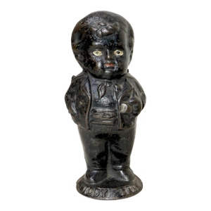Rare Antique 19th Century 1880's Painted Cast Iron Middy Boy Coin Still Bank
