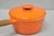 Metal Late 20th Century Mid Century Modern Copco Michael Lax Orange Enameled Cast Iron Saucepan Denmark W / Lid For Sale - Image 7 of 14