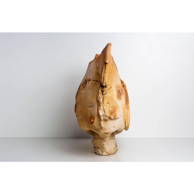 Tan 1980s Poul Soldner Raku-Fired Crazed Pedestal Piece Vessel For Sale - Image 8 of 9