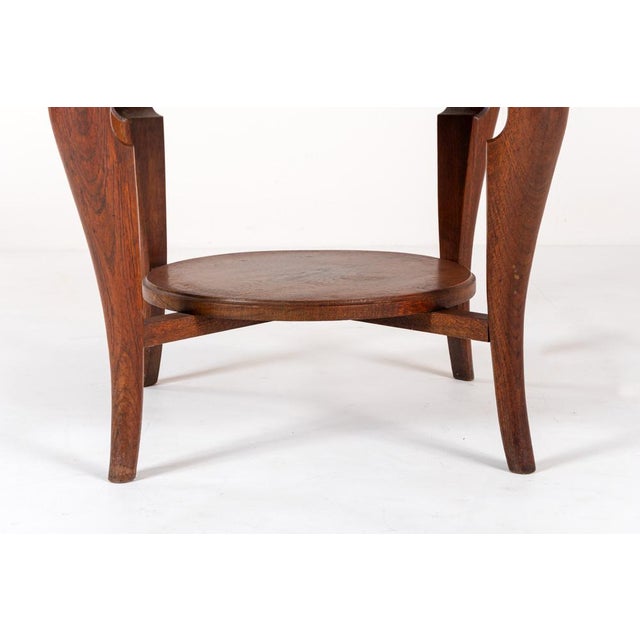 Wood Vintage Side Table with Marble Top For Sale - Image 7 of 13