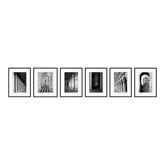 Set of 6 - 'Arches' #2 Framed Contemporary Black and White Gallery Wall of Photographs Installation For Sale