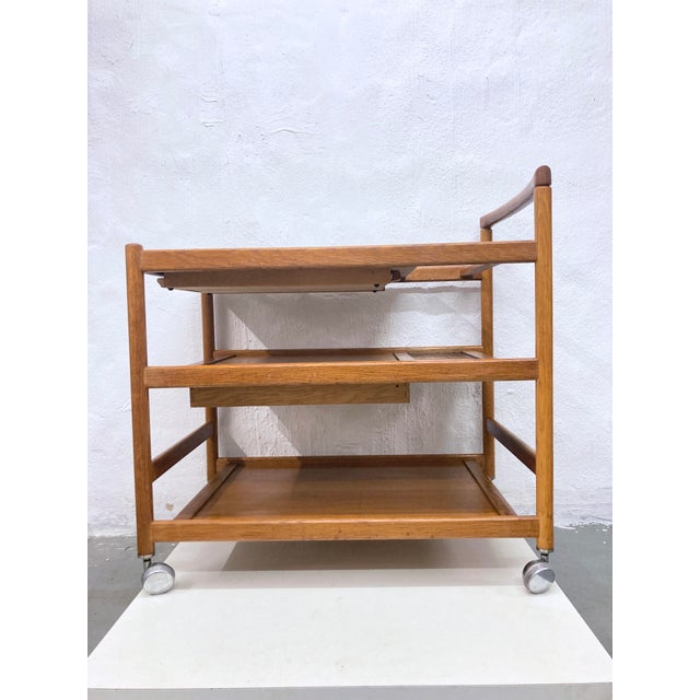 Danish Serving Trolley in Oak and Resopal from Dyrlund, 1960s-1970s For Sale - Image 15 of 18