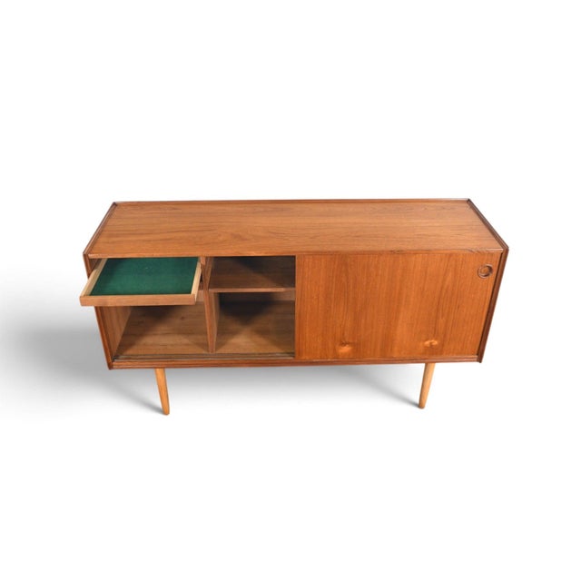 Mid 20th Century Arne Hovmand Olsen Credenza in Teak With Finished Back, Attributed For Sale - Image 9 of 13