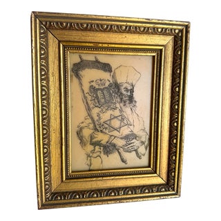 Framed Seymour Rosenthal Etching “Elder With Torah” For Sale