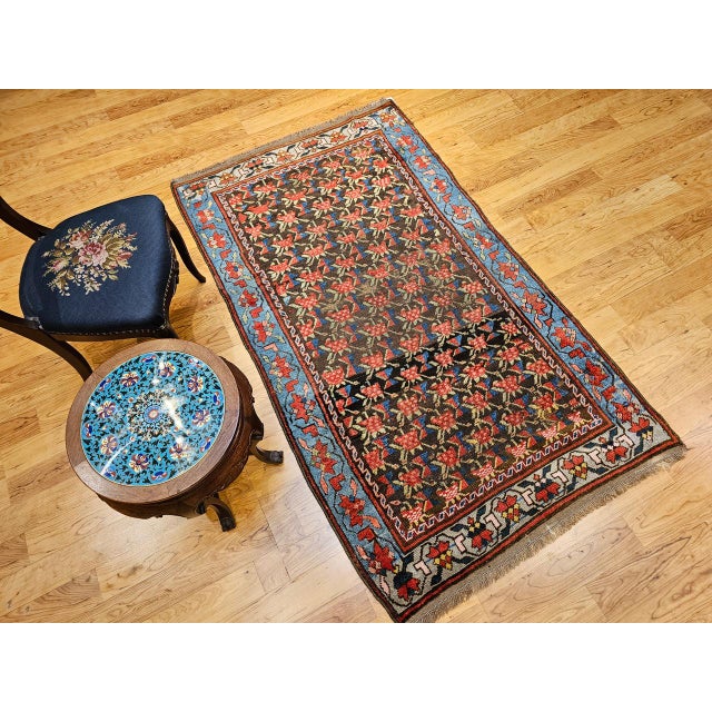 1900 - 1909 Vintage Karabagh Area Rug, Wool Pile, Handwoven Floral Design, Caucasus, 1900s, 4' x 7' For Sale - Image 5 of 15