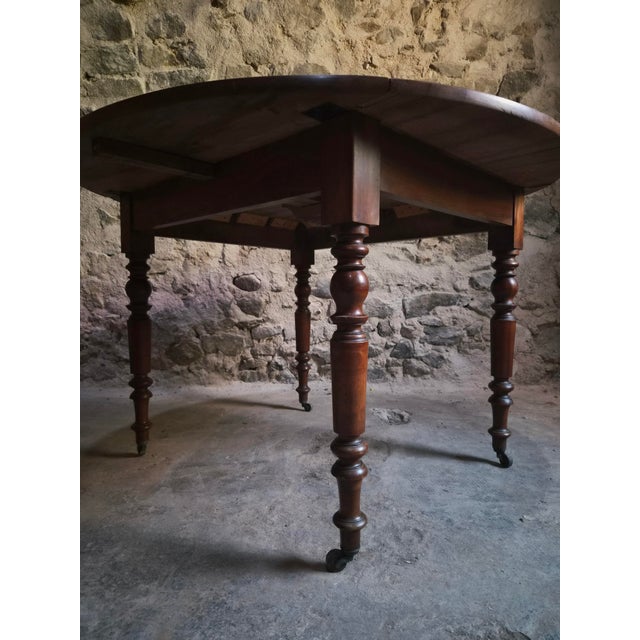 Antique French Walnut Drop-Leaf Dining Table, 1900s For Sale - Image 12 of 18