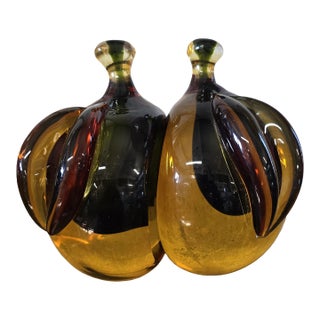MCM Murano Glass Apple Bookends For Sale