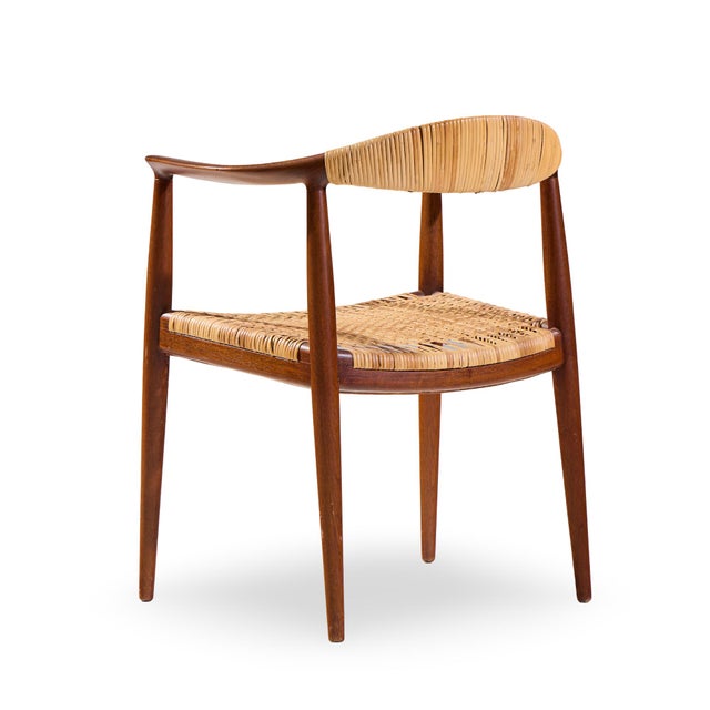 Brown Hans Wegner for Johannes Hansen Jh 501 Mid Century Cane and Teak Dining Chairs - Set of 4 For Sale - Image 8 of 14