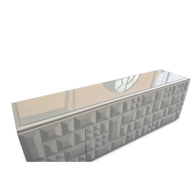 Fendi Casa credenza imported from Italy GREAT CONDITION Glass top, glass shelves, suede lined top drawers