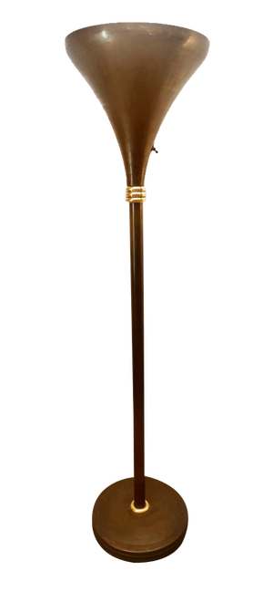 Art Deco Brass Floor Lamp, 1940s