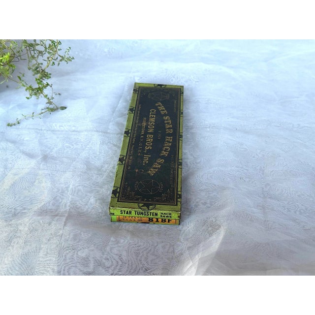 1940s Vintage Advertising Tin Box With Hinged Lid For Sale - Image 5 of 10