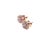 Metal 18k Rose Gold Flower Shape Pink Diamond Earrings, a Pair For Sale - Image 7 of 8