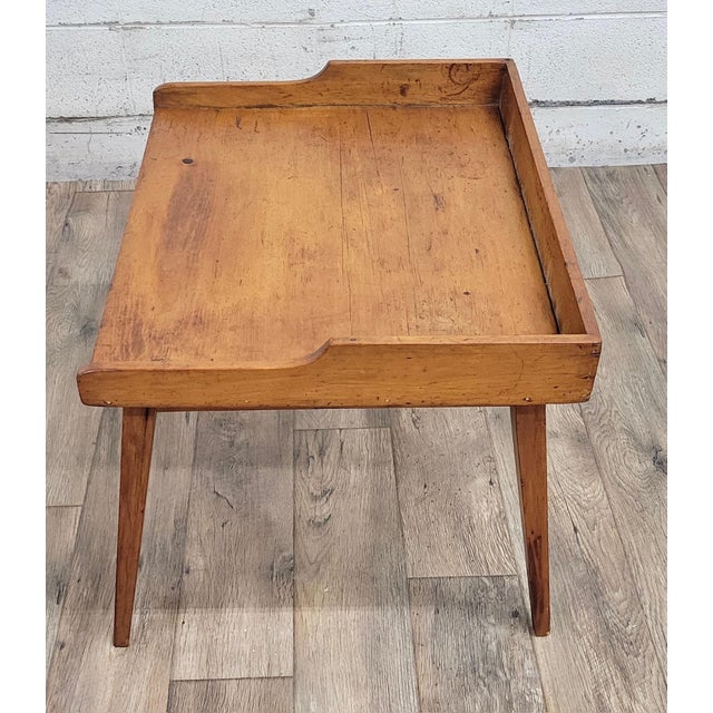 Antique Rustic Pine Dough Table Coffee Table Hall Table Console Table For Sale - Image 10 of 10